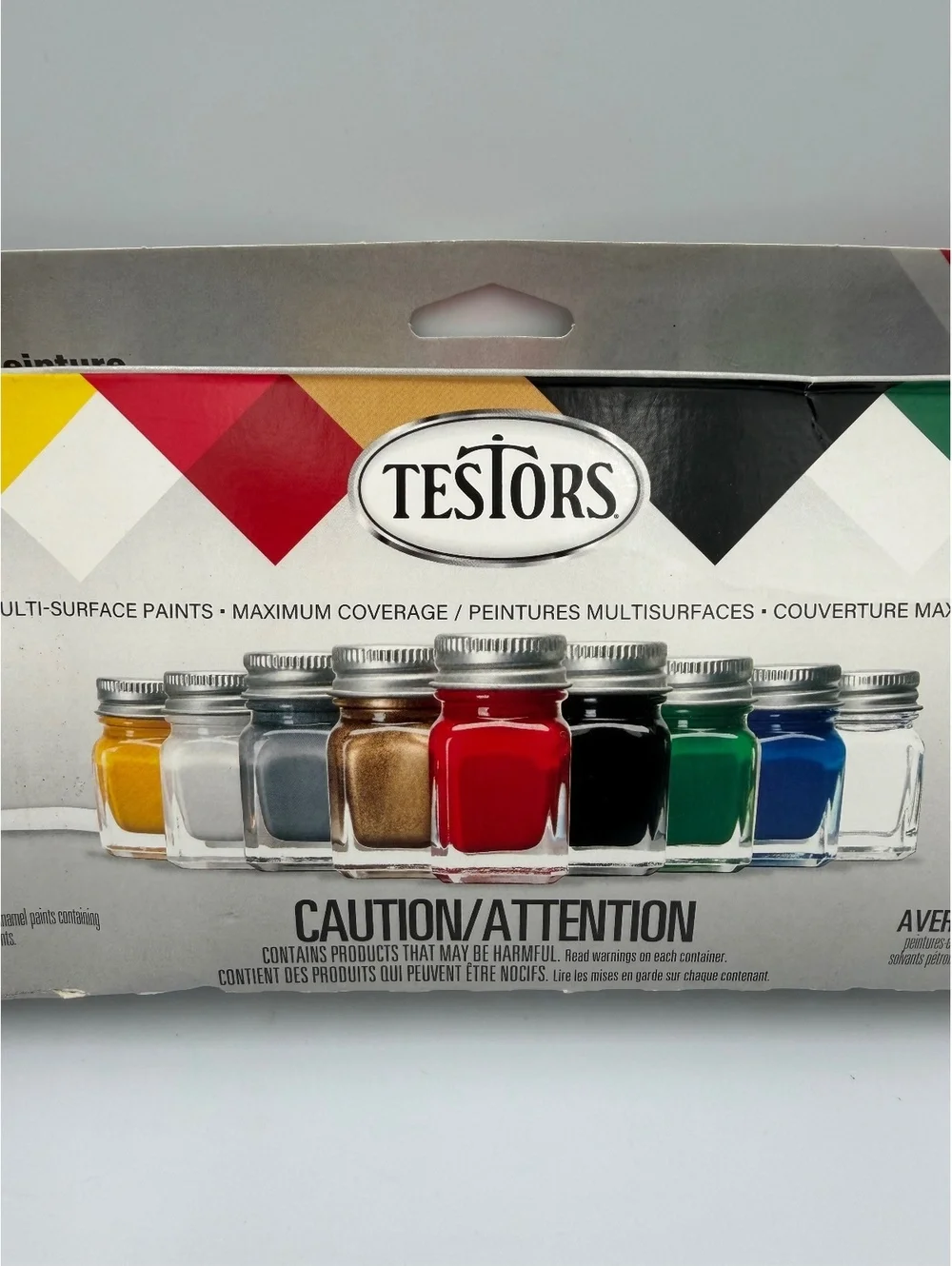 Sealed Testors Enamel Paint Set 10-Piece Multi-Surface Paints with Brush Arts